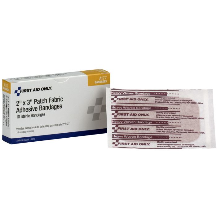 2"x3" Heavy Woven Fabric Bandages, 10/box