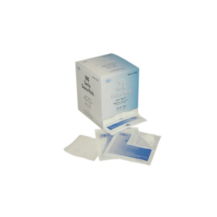 3"x3" Sterile Gauze Pads, 100/box