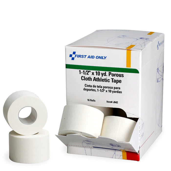 1.5"x10 yd. Cloth Athletic First Aid Tape, 16/box