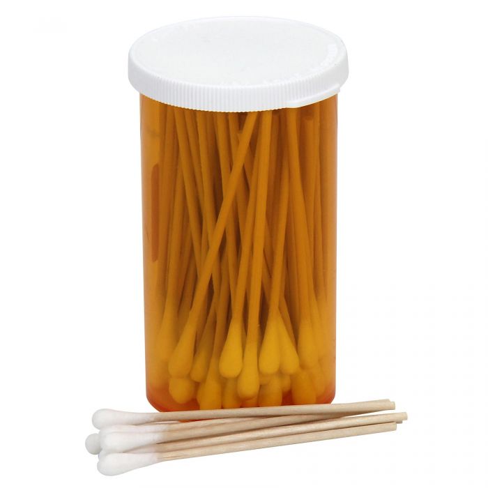 Non-Sterile Cotton Tipped Applicators, 3" Wood Shaft, 100/vial