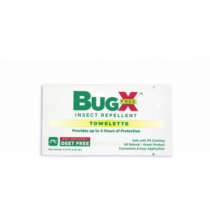 BugX DEET FREE Insect Repellent Wipes, 50/box
