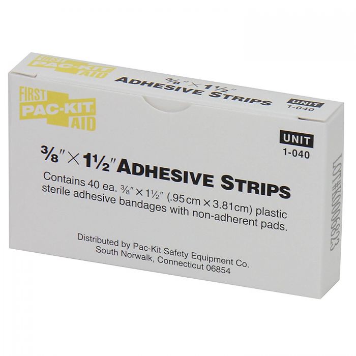 3/8”x1.5” Plastic Bandages, 40/box