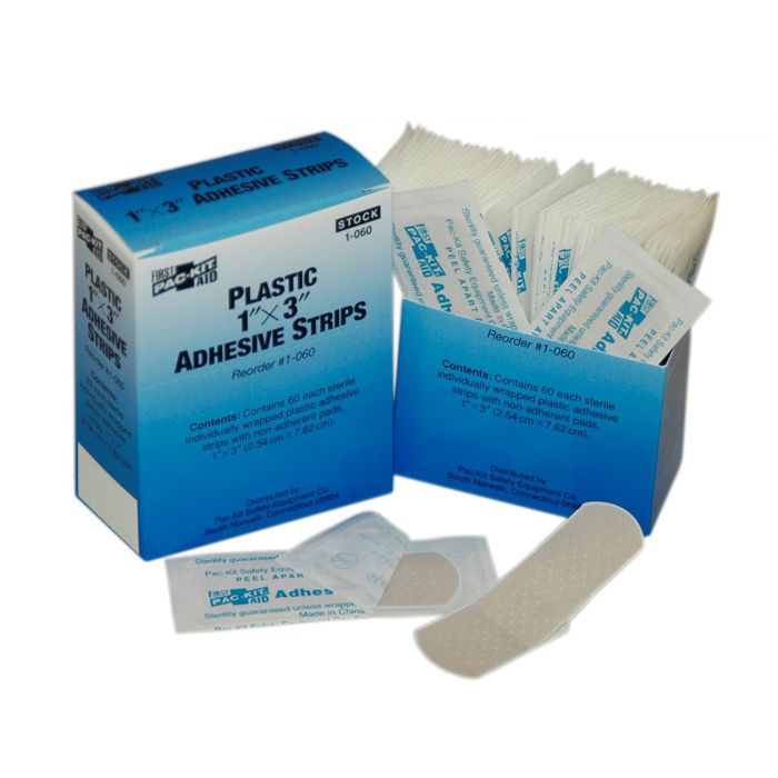 1"x3" Plastic Bandages, 60/box