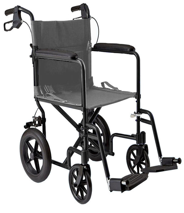 Transport Chair with 12" Flat Wheels
