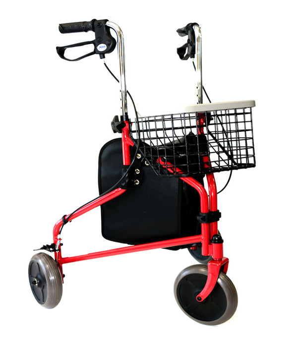 3 Wheeled Rollator, Red