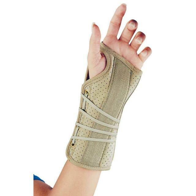 Suede Finish Wrist Brace, Right Hand Beige - 22-150LGBEG