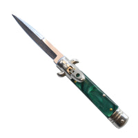 Spring Assisted 4" Knife - GREEN MARBLE
